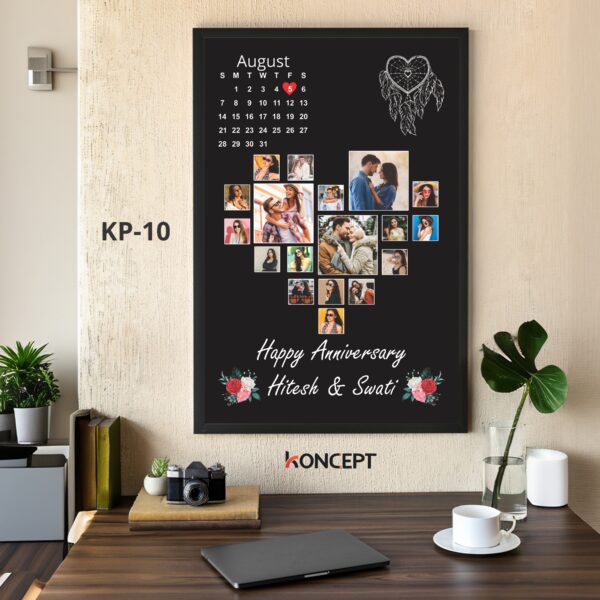 Black Anniversary Calendar Custom Wall Photo Frame