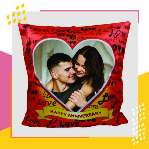 Happy Anniversary Photo Cushion – Custom Wedding Gift