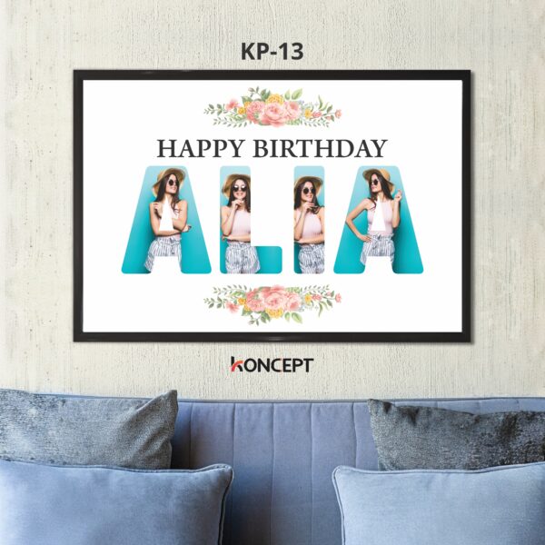 Name Personalized White Birthday Wall Photo Frame