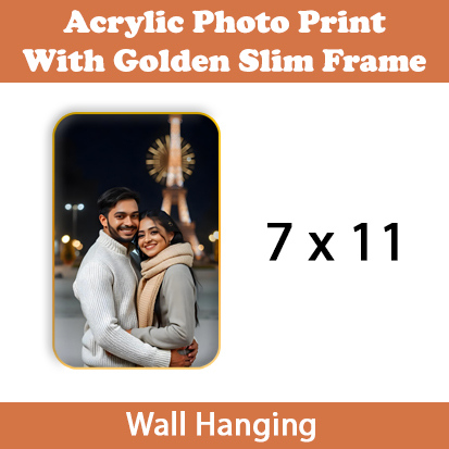 Acrylic Photo Print With Golden Slim Frame 7 x 11 Wall Hanging