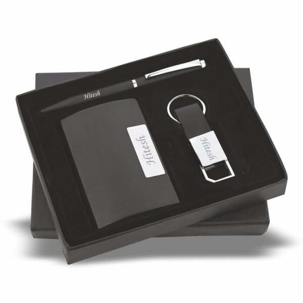 Luxury Card Holder, Pen & Keychain Combo – Corporate Gift Set