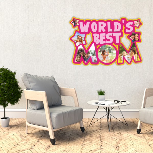 Personalized MOM Cutout Photo Frame – Custom Gift for Mother