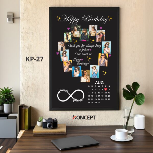 Friends Forever Black Birthday Custom Photo Frame