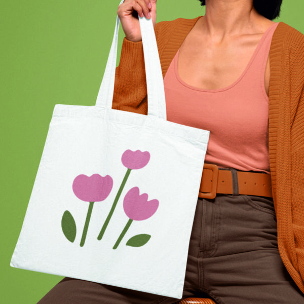 Flower Tote Bag – Aesthetic Floral Printed Cotton Bag