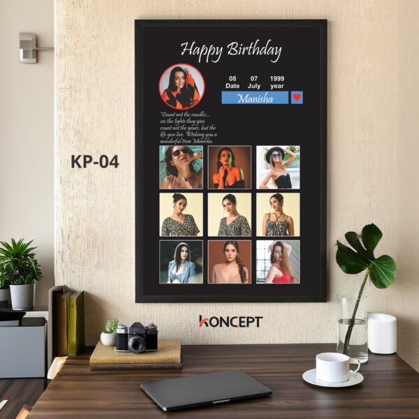 Instagram-Themed Black Birthday Wall Photo Frame