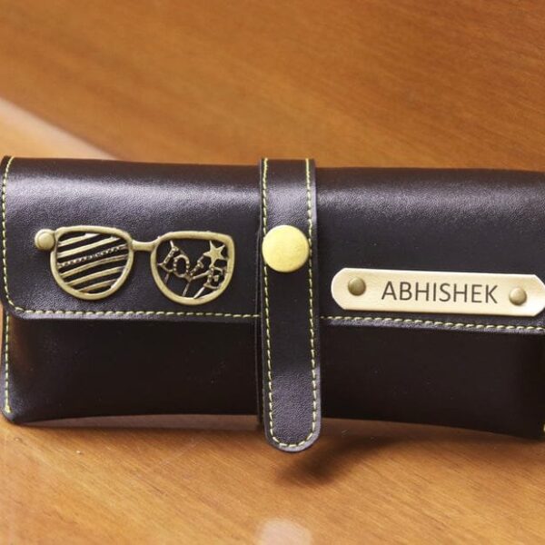 Personalized Leather Sunglass Holder – Custom Engraved Eyewear Case