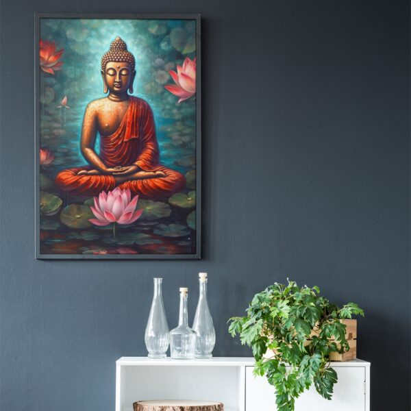 Buddha Meditation Art Frame - Zen-Inspired Wall Hanging