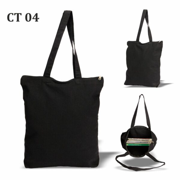 Cotton Tote Bag with Zipper