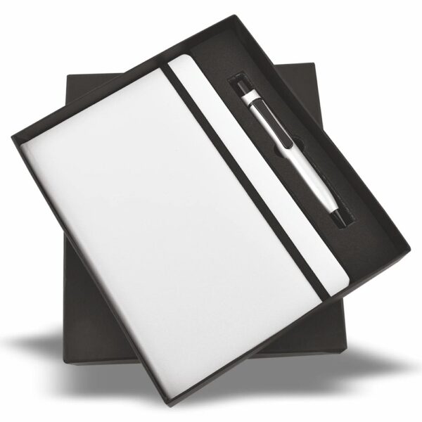 White Elastic Pen & Diary