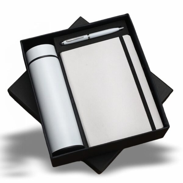 Bottle 3 in 1 White Diary, Pen, Temperature Bottle
