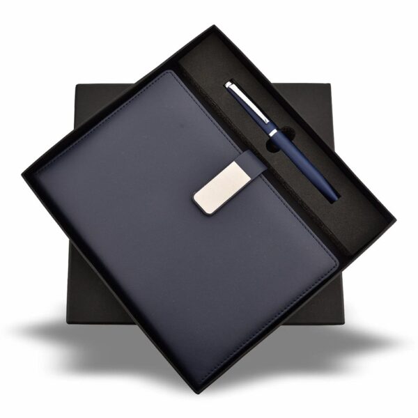 Diary Pen Set Blue Metal Pen & A.5 Size Notebook