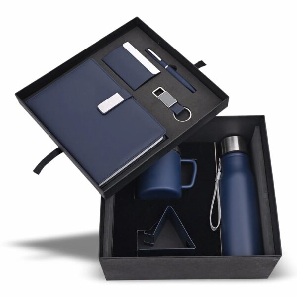 7 in 1 Blue Combo Set Diary, Pen, Keychain, Cardholder, Bottle, Mug, Mobile Stand