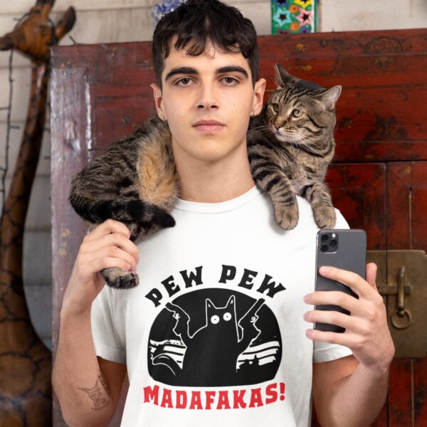 Pew Pew Madafakas Cat T-Shirt – Funny Meme Cat Lover Tee