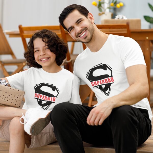 Super Kid & Super Dad T-Shirt – Heroic Father-Son Matching Tee